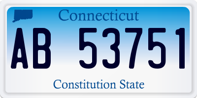 CT license plate AB53751