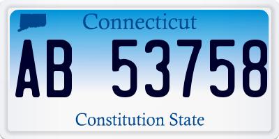 CT license plate AB53758