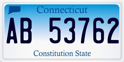 CT license plate AB53762