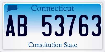 CT license plate AB53763