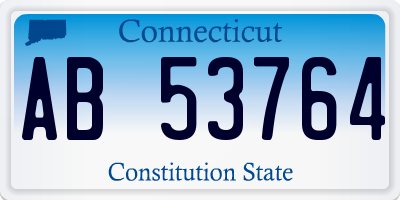 CT license plate AB53764