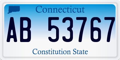 CT license plate AB53767