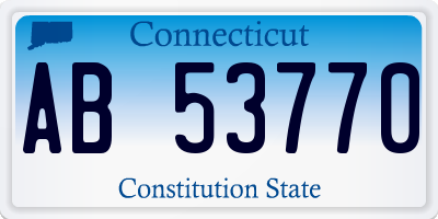 CT license plate AB53770