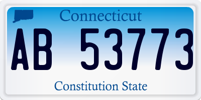 CT license plate AB53773