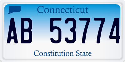 CT license plate AB53774