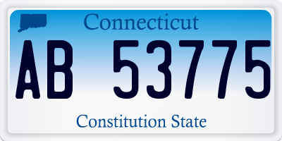 CT license plate AB53775