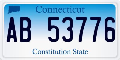 CT license plate AB53776