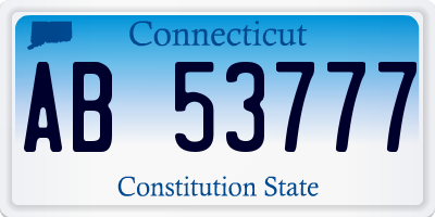 CT license plate AB53777