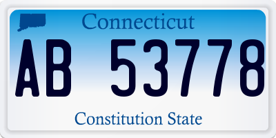 CT license plate AB53778