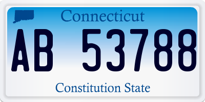 CT license plate AB53788