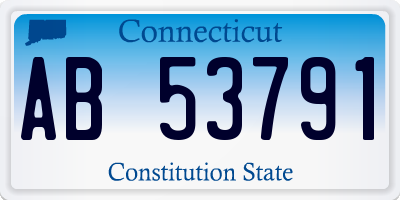 CT license plate AB53791