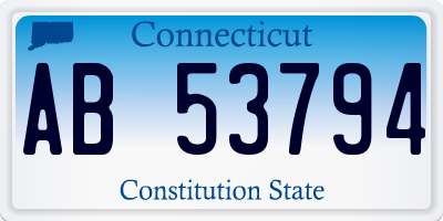 CT license plate AB53794