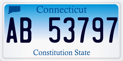 CT license plate AB53797