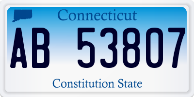 CT license plate AB53807