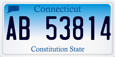 CT license plate AB53814