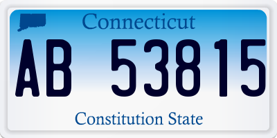 CT license plate AB53815