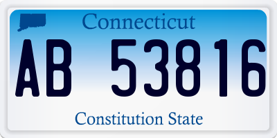 CT license plate AB53816