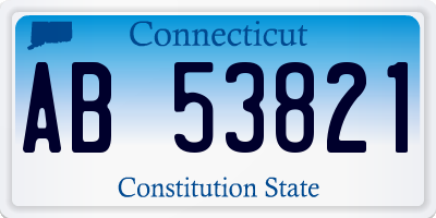 CT license plate AB53821