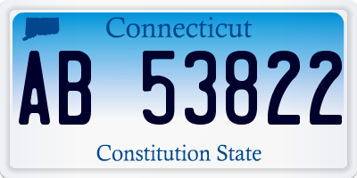 CT license plate AB53822