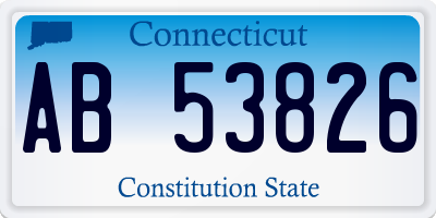 CT license plate AB53826