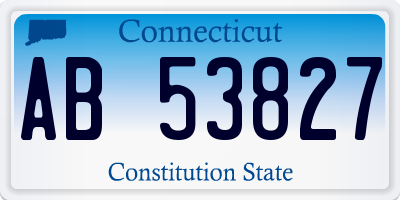 CT license plate AB53827