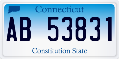 CT license plate AB53831