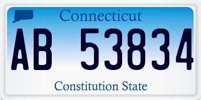 CT license plate AB53834