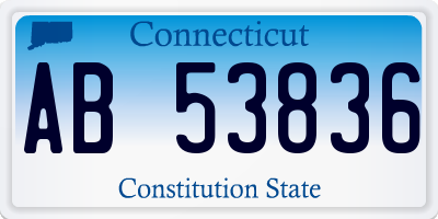 CT license plate AB53836