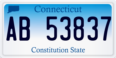 CT license plate AB53837