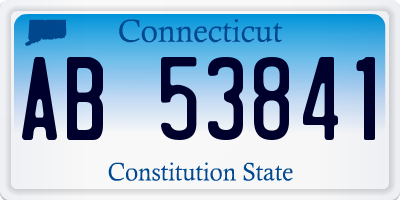 CT license plate AB53841