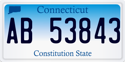 CT license plate AB53843