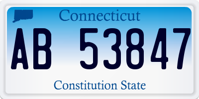 CT license plate AB53847