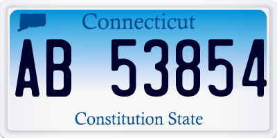 CT license plate AB53854