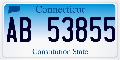 CT license plate AB53855