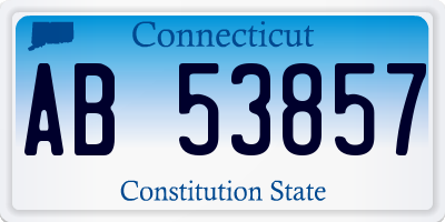 CT license plate AB53857