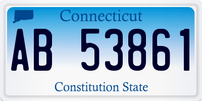 CT license plate AB53861