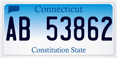 CT license plate AB53862