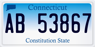 CT license plate AB53867