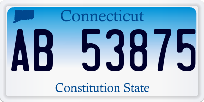 CT license plate AB53875