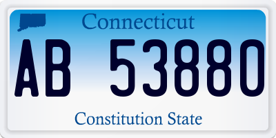 CT license plate AB53880