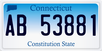 CT license plate AB53881