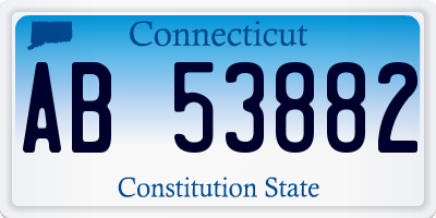 CT license plate AB53882