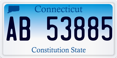 CT license plate AB53885