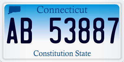CT license plate AB53887