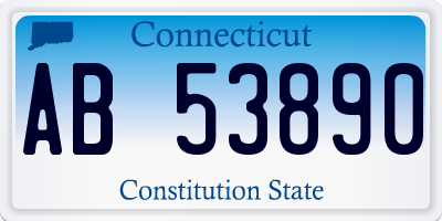 CT license plate AB53890