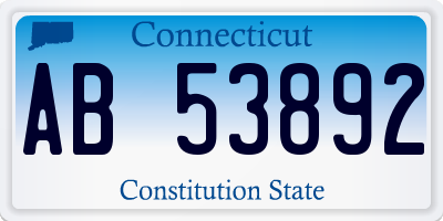 CT license plate AB53892