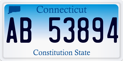 CT license plate AB53894
