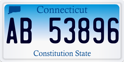 CT license plate AB53896