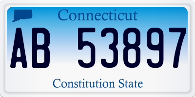 CT license plate AB53897