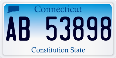 CT license plate AB53898